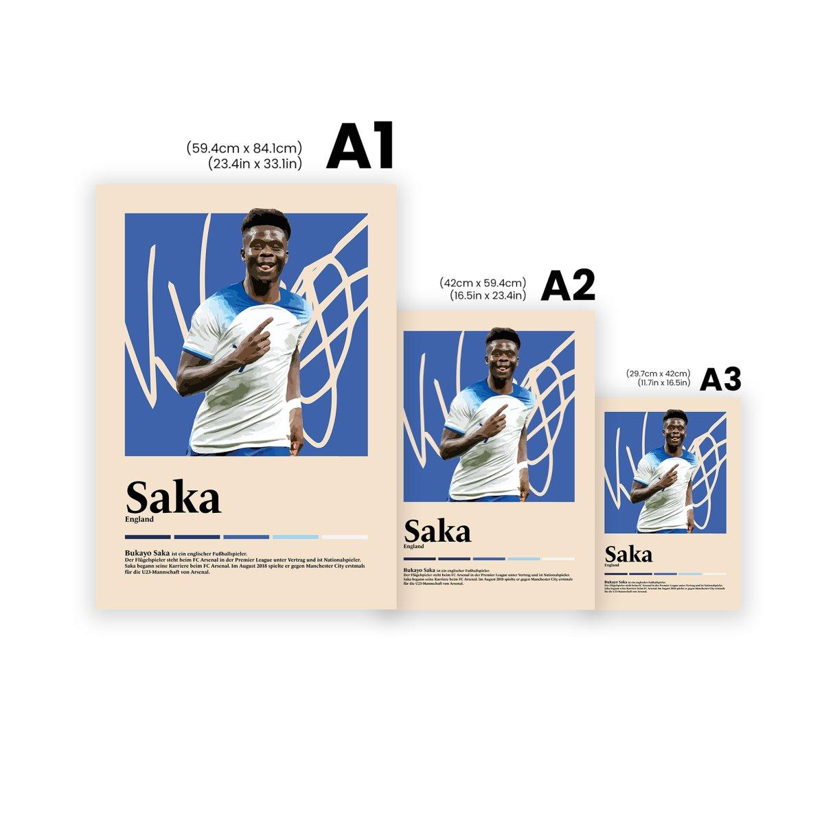 Bukayo Saka Fußball-Poster - TurnYouPosterTurnYouPosterA2Matt