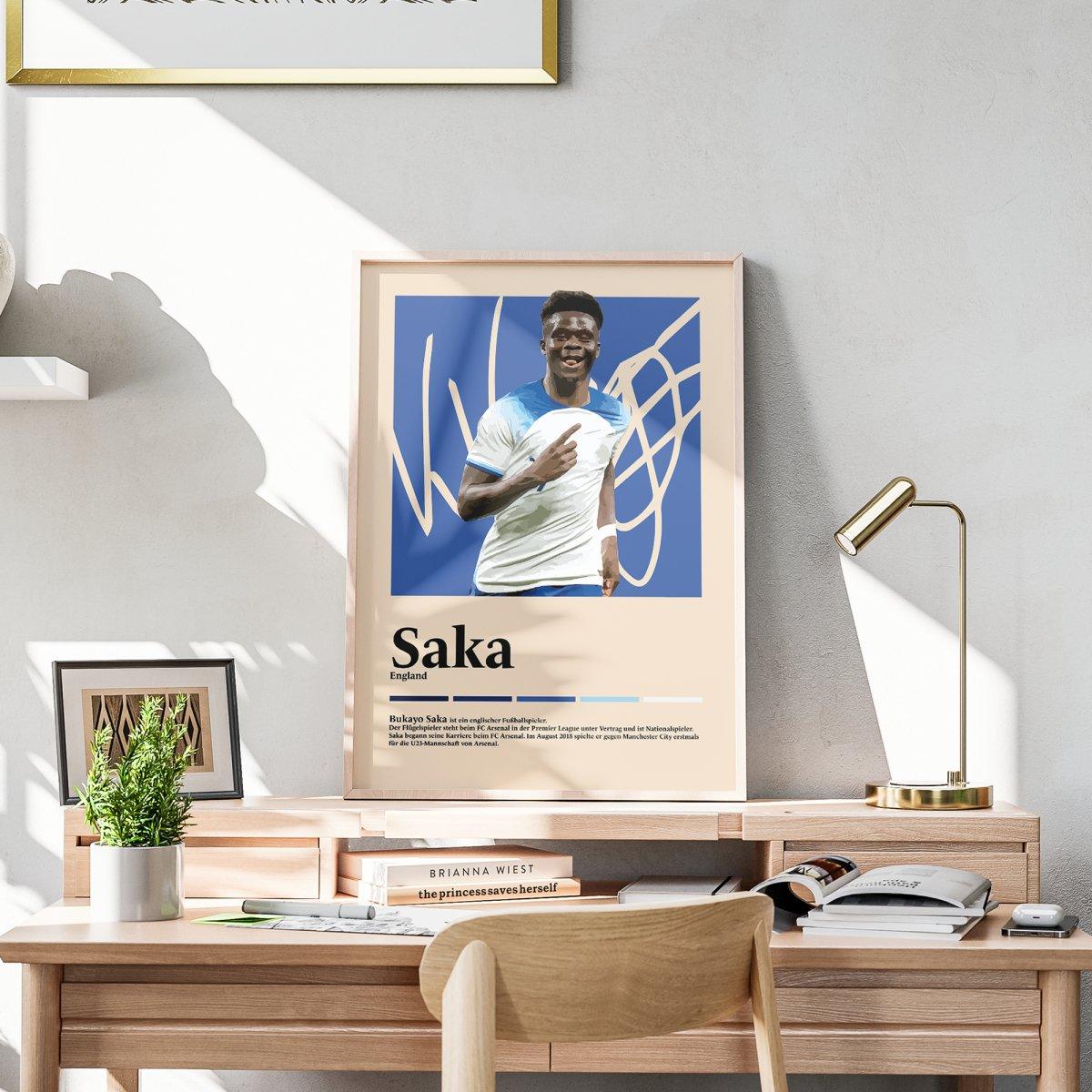 Bukayo Saka Fußball-Poster - TurnYouPosterTurnYouPosterA2Matt