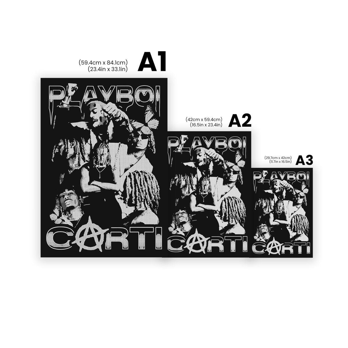 Playboi Carti inspiriertes 'Whole lotta Red' Collage-Poster - TurnYouPosterTurnYouPosterA3Matt