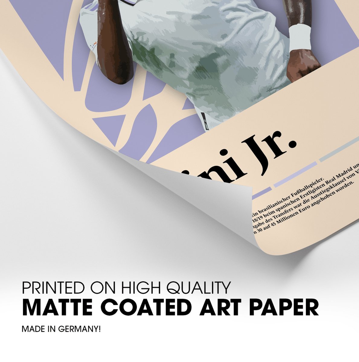 Vinícius Júnior 'Madrid' Fußball-Poster - TurnYouPosterTurnYouPosterA3Matt
