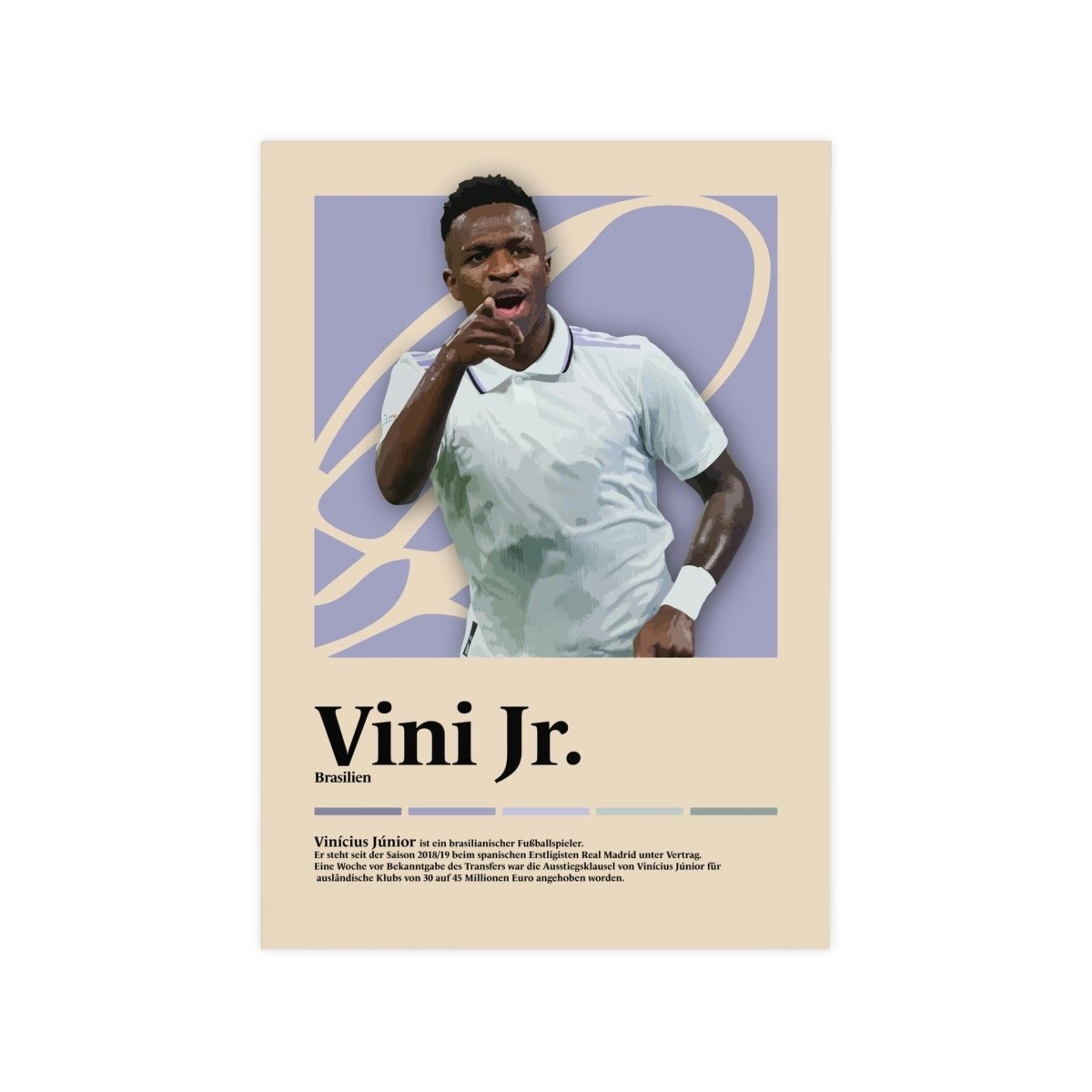 Vinícius Júnior 'Madrid' Fußball-Poster - TurnYouPosterTurnYouPosterA3Matt